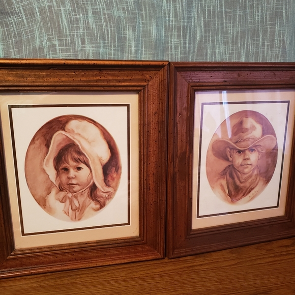 Vel Miller Signed Prints Little Cowboy & Little Western Girl - Picture 11 of 11